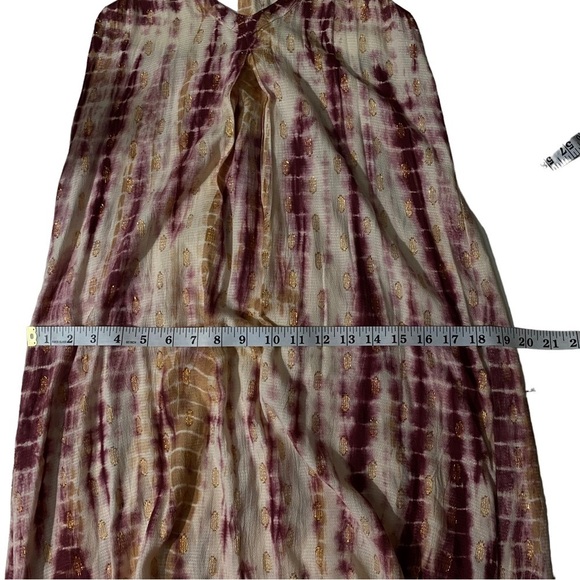 Love Stitch Tie Dye Scale Metallic Dots Textured Sleeveless Halter Maxi Dress Sm - Picture 10 of 12